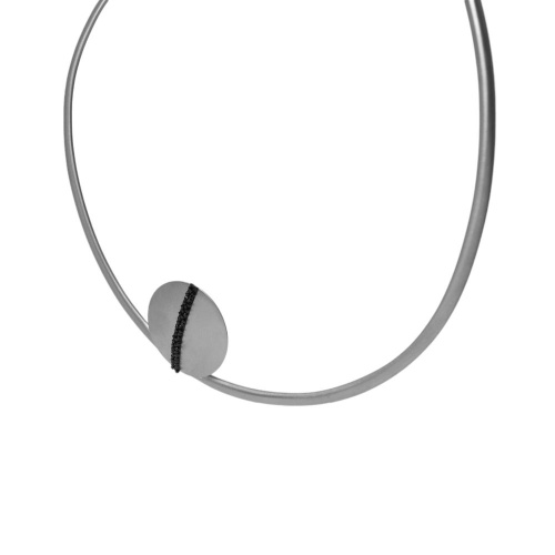 Колье Katerina Vassou, Oleander, гривна, с кристаллами, KV24.1-308791B серебристый фото 2