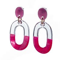 Серьги Moon Paris, Lorian, с овальной подвеской из акрила и смолы, ML-23.03-030 розовый