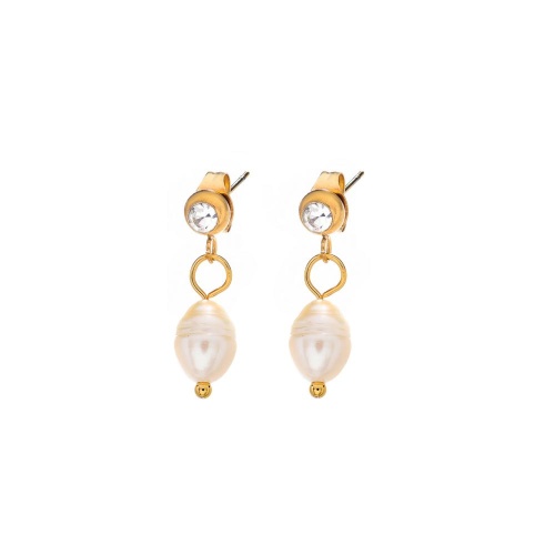 Серьги Dansk Copenhagen, Joy Waterproof, с жемчугом и фианитами, DNSK26.1-3W2307017 золотистый