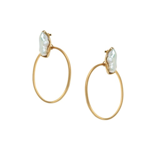 Серьги Katerina Vassou, Periwinkle, с жемчугом, KV25.2-308785G золотистый фото 2