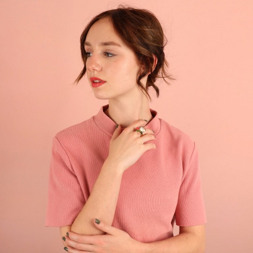 Кольцо TARATATA, Billy, разъемное, с цветной смолой и стразами, TT-T24-07419-201 белый фото 3