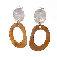 Серьги Moon Paris, Lorian, с акриловой подвеской, ML-23.03-008 бежевый