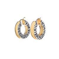 Серьги Francesca Bianchi, кольца, с эмалью, FB25.2-52S золотистый