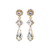 Серьги Celeste G, с кристаллами Swarovski и фианитами, CS26.1-1627 хрустальный