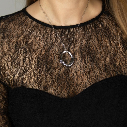 Колье Moon Paris, Ringo, с подвеской в форме кольца, MR-26.01-048 серебристый фото 3
