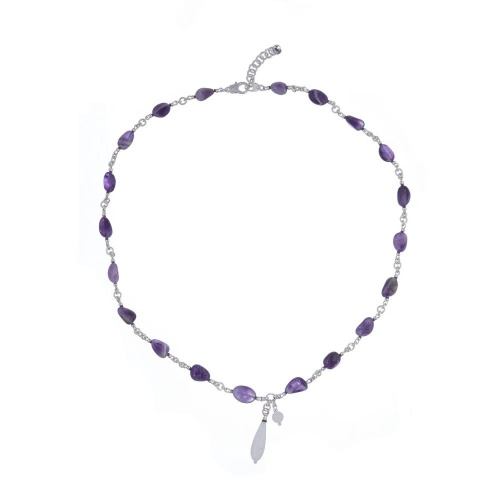 Колье Lanzerotti, Glicine, агат, аметист, гематит, лунный камень, LZ-24.04-211 фиолетовый