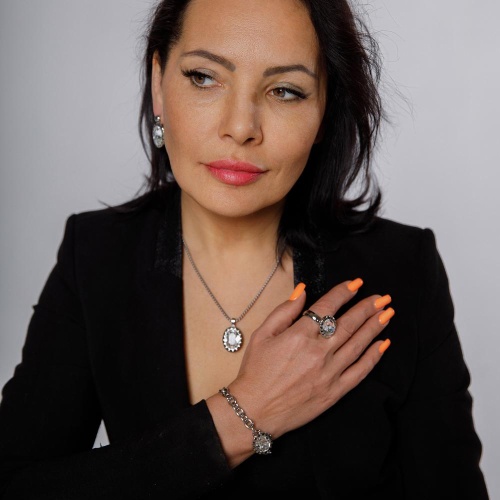 Колье Qudo TIVOLA UNICA big (S/P) Crystal 3cm, 420500 фото 4