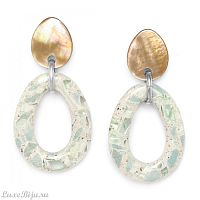 Серьги Nature Bijoux, Camargue, стекло, перламутр, NB20.2-12-74928 бежевый