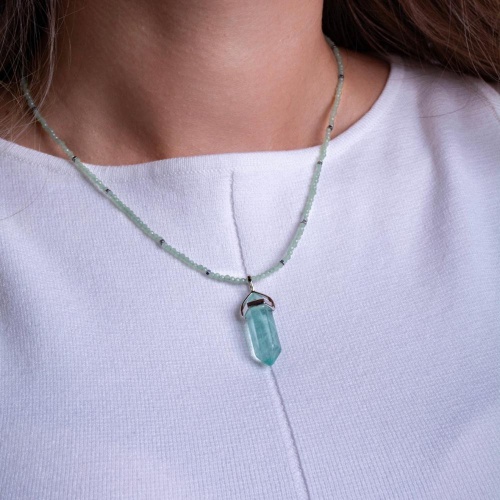 Колье Lanzerotti, Ispirazione, кварц, гематит, кристаллы, LZ-24.10-432 зеленый фото 3