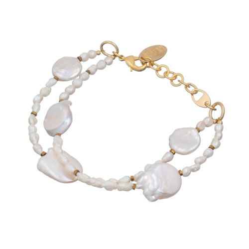 Браслет Lanzerotti, Splendore, двойной, с жемчугом и гематитом, LZ-24.08-352 белый