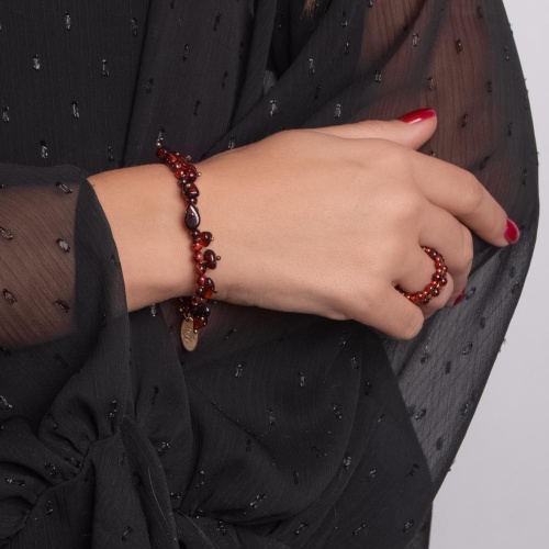 Браслет Lanzerotti, Caramello, с тигровым глазом и янтарем, LZ-24.11-535 коричневый фото 2