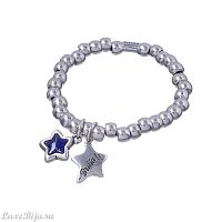 Браслет Ciclon, Lluvia de estrellas, стрейч, со звездами, муранское стекло, CN-222102 синий