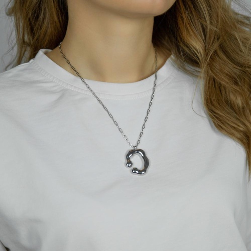 Колье Moon Paris, Steel, с подвеской неправильной формы, MS-26.01-025 серебристый фото 2
