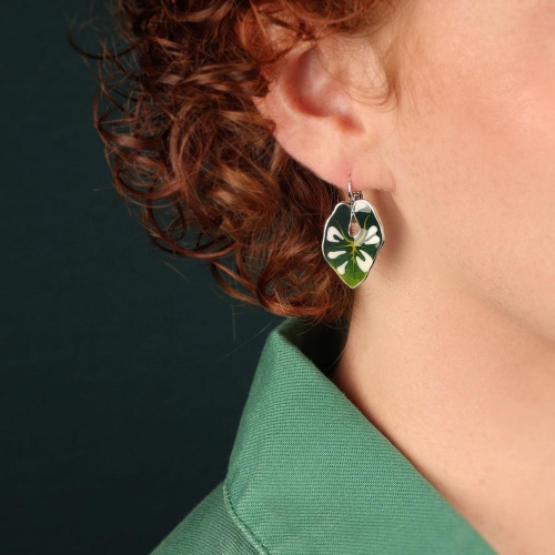 Серьги TARATATA, Fabuleuse, с цветной смолой и узорами, TT-W25-01706-107 зеленый фото 2