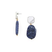 Серьги Nature Bijoux, Arctique, с содалитом и говлитом, NB25.1-12-90010 синий