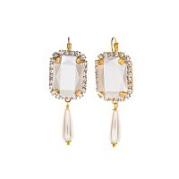 Серьги Celeste G, с перламутром и фианитами, CS26.1-1728 белый