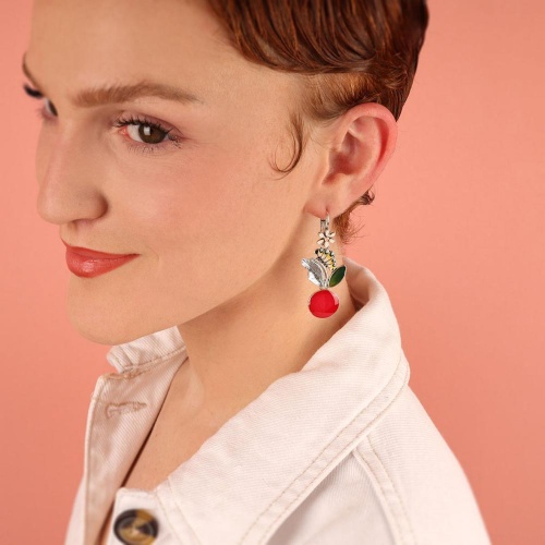 Серьги TARATATA, Cocoon, с цветной смолой, TT-E25-03732-103 красный фото 2