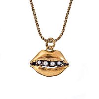 Колье Alcozer&J, губы с жемчугом, AL2512-C38AW25 золотистый