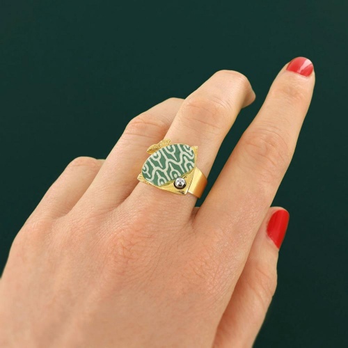 Кольцо TARATATA, Sushi, разъемное, со смолой и бусинами, TT-T25-06405-20T голубой фото 7