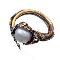 Кольцо Alcozer&J, с жемчугом, AL2602-F014A золотистый