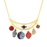 Колье TARATATA, Antique, сердолик, гематит, тигровый глаз, циозит, TT-H25-07112-20M золотистый