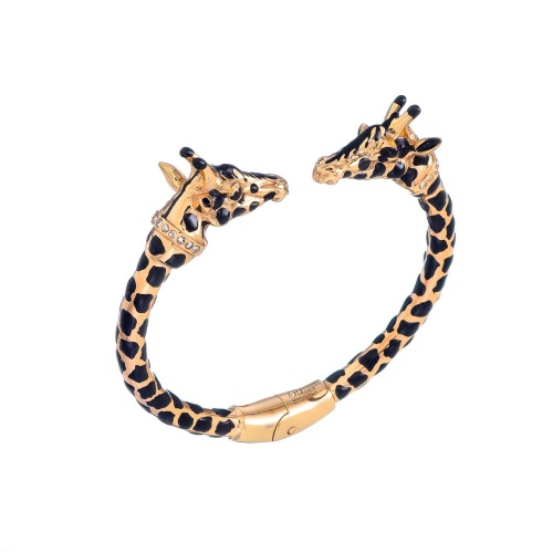 Браслет Polina Firenze, кафф, жираф с кристаллами и эмалью, PF26.1-BR4298 золотистый