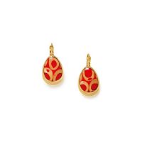 Серьги Nature Bijoux, Piccadilly, с пальмовым орехом в смоле и перламутром, NB23.2-12-79014 красный