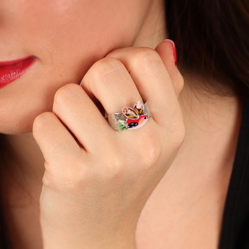 Кольцо TARATATA, Dans les nuages, разъемное, с цветной смолой, TT-H24-03404-105 розовый фото 4