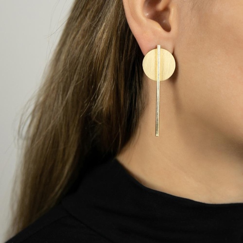 Серьги Dansk Copenhagen, Vanity, с диском и стержнем, DNSK25.2-3C2407019 золотистый фото 2