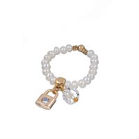 Кольцо Lanzerotti, Splendore, стрейч, хрусталь, жемчуг, кристалл, LZ-24.08-292 белый