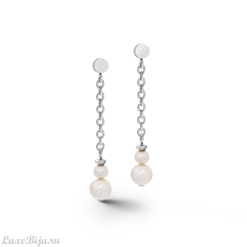 Серьги Coeur de Lion White-Silver, 1103/21-1417