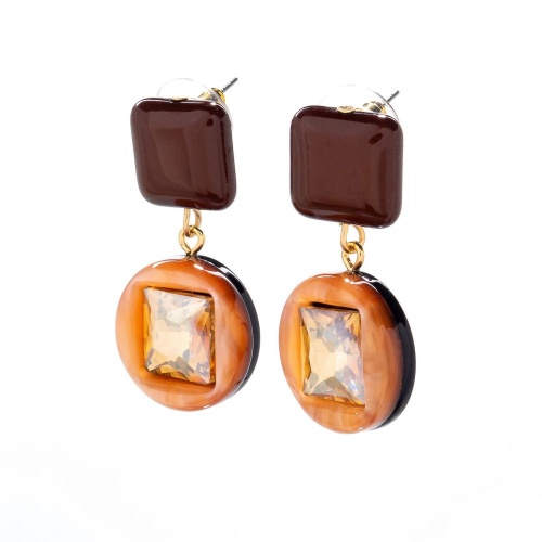 Серьги Moon Paris, Lorian, с кристаллом, ML-24.03-016 коричневый