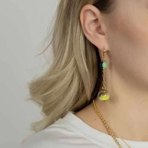 Серьги Lanzerotti, Caribi, асимметрия, декор из стекла, полимер, LZ-26.06-205 желтый фото 2