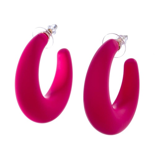 Серьги Moon Paris, Lorian, полукольца из каучука, ML-23.03-034 розовый