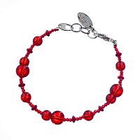 Браслет Lanzerotti, Crespino, коралл, кристаллы, стеклянные бусины, LZ-23.05-211 красный