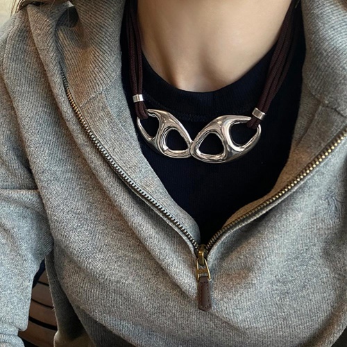 Колье Ciclon, Eden, текстиль, металл, CN-251804 серебристый фото 2