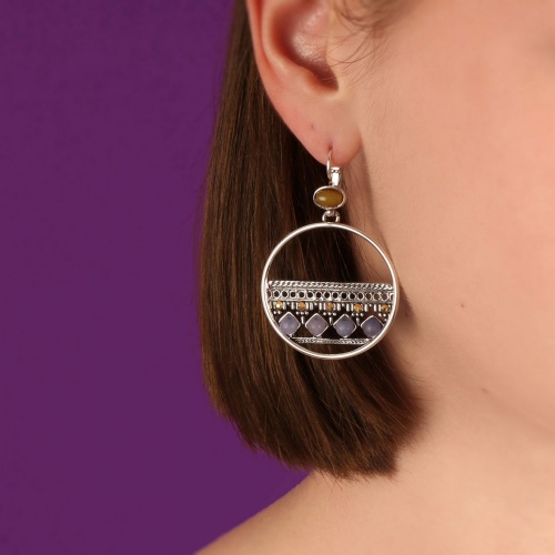 Серьги TARATATA, Ciboulette, со стразами и стеклянными бусинами, TT-E24-08767-10M серебристый фото 3