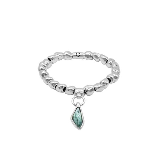 Браслет Ciclon, Laguna negra, стрейч, с муранским стеклом, CN-241112 голубой