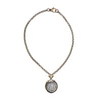 Колье Alcozer&J, подвеска-монета, гранат, AL2406-C5394C золотистый