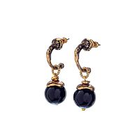 Серьги Alcozer&J, полукольца с ониксом, AL2512-O28DY25 черный