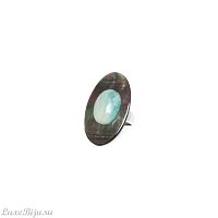 Кольцо Nature Bijoux, Ko tao, разъемное, с перламутром и амазонитом, NB23.1-19-24821 серый