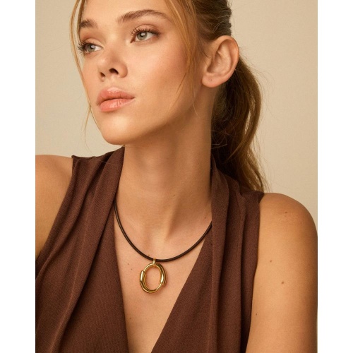 Колье VIDDA, Nexus, кожаное, с подвеской, VD26.1-02457 золотистый фото 2