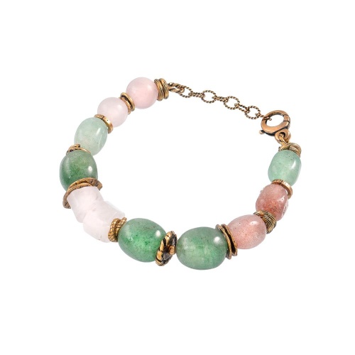 Браслет Alcozer&J, с кварцем, AL-B48FT25-R зеленый