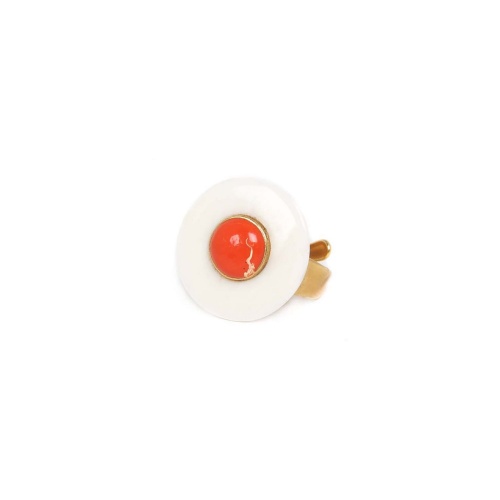 Кольцо Nature Bijoux, Porquerolles, разъемное, с костью и эмалью, NB23.1-19-24630 оранжевый фото 2