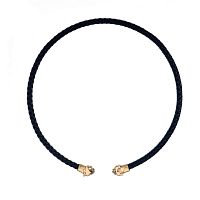 Колье Polina Firenze, гривна, пантера с кристаллами, кожа, PF26.1-CL4328 золотистый