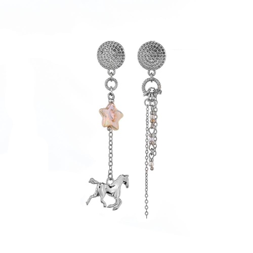 Серьги Lanzerotti, Pianoforte, асимметрия, жемчуг, перламутр, лошадь, LZ-25.12-404 серебристый