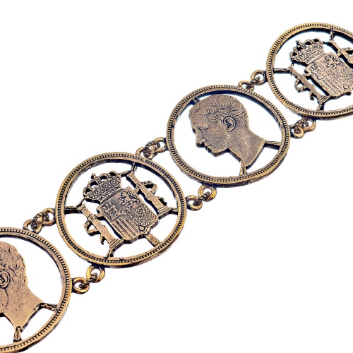 Браслет Alcozer&J, с монетами, AL2406-B5572C золотистый фото 2