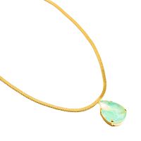 Колье Catherine Bijoux, Aurora crystal, с кристаллом, CB26.1-5683AG мятный