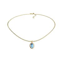 Колье Qudo TIVOLA UNICA big (G/P) Aquamarine 3cm, 420528