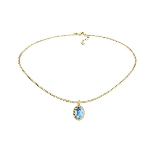 Колье Qudo TIVOLA UNICA big (G/P) Aquamarine 3cm, 420528